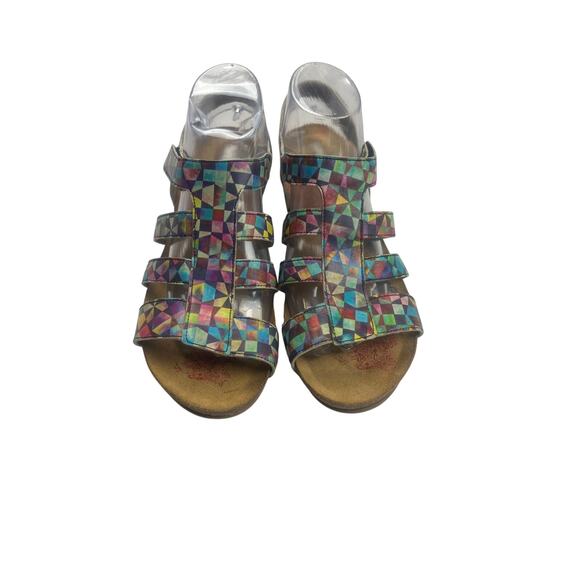 Cloud Footwear Multicolored Sandals US 9/40 Strappy Chic Hook & Loop Comfort - Picture 1 of 9